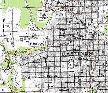 Hastings Fairgrounds - Topo Map